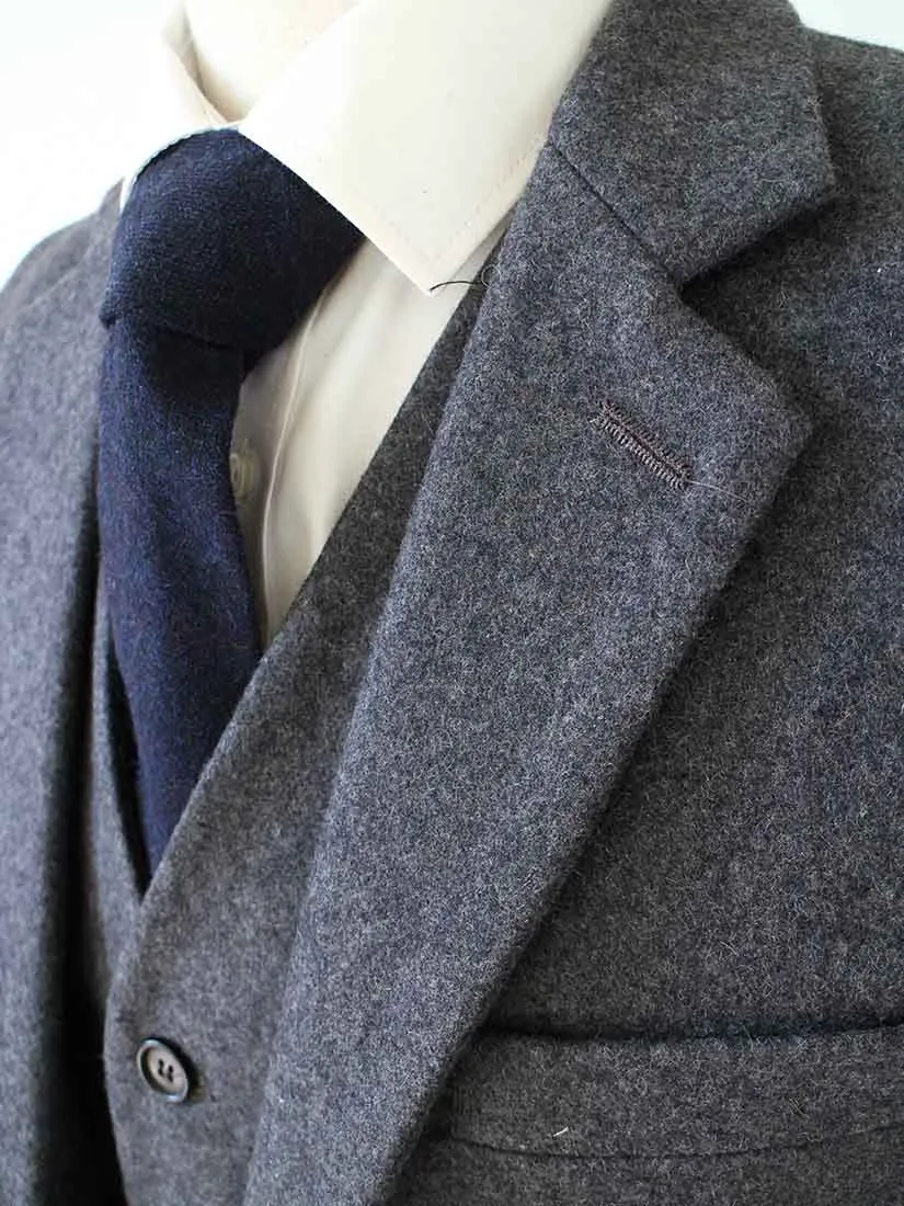 GREY TWILL TWEED 3 PIECE SUIT