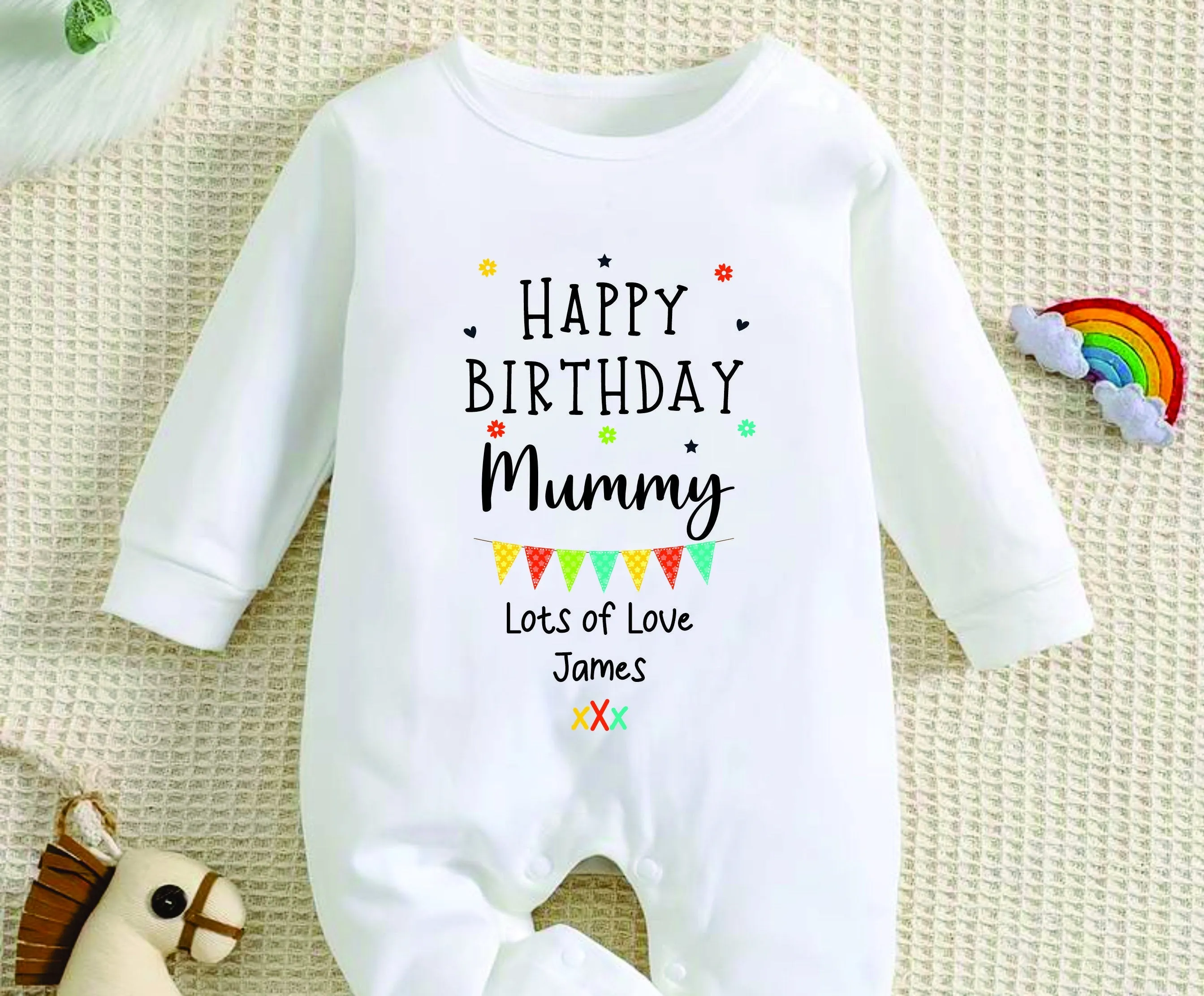 Happy Birthday DADDY Baby Outfit (First Birthday 1st Birthday Mummy, Nanny, Grandad Birthday l New Dad Gift)