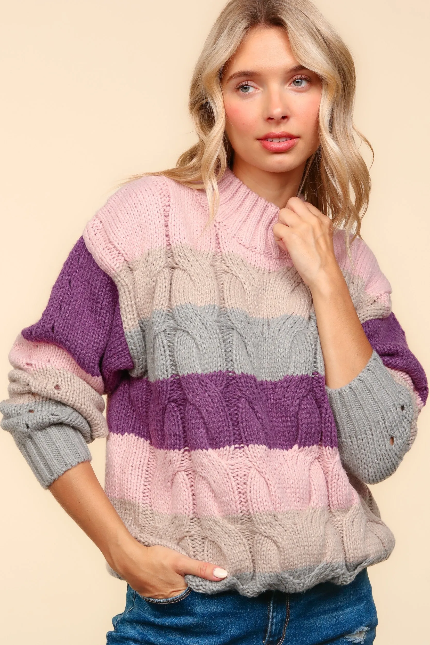 Just Chunk It Cable Knit Sweater