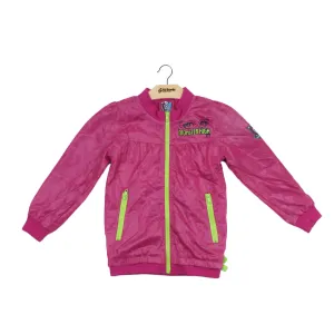 Kids Girl Graphic Waterproof Jacket,Fuchsia