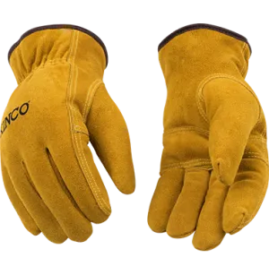 Kinco 51PL Suede Cowhide Reinforcement Patch on Palm, Easy-On Cuff Gloves (One Dozen)