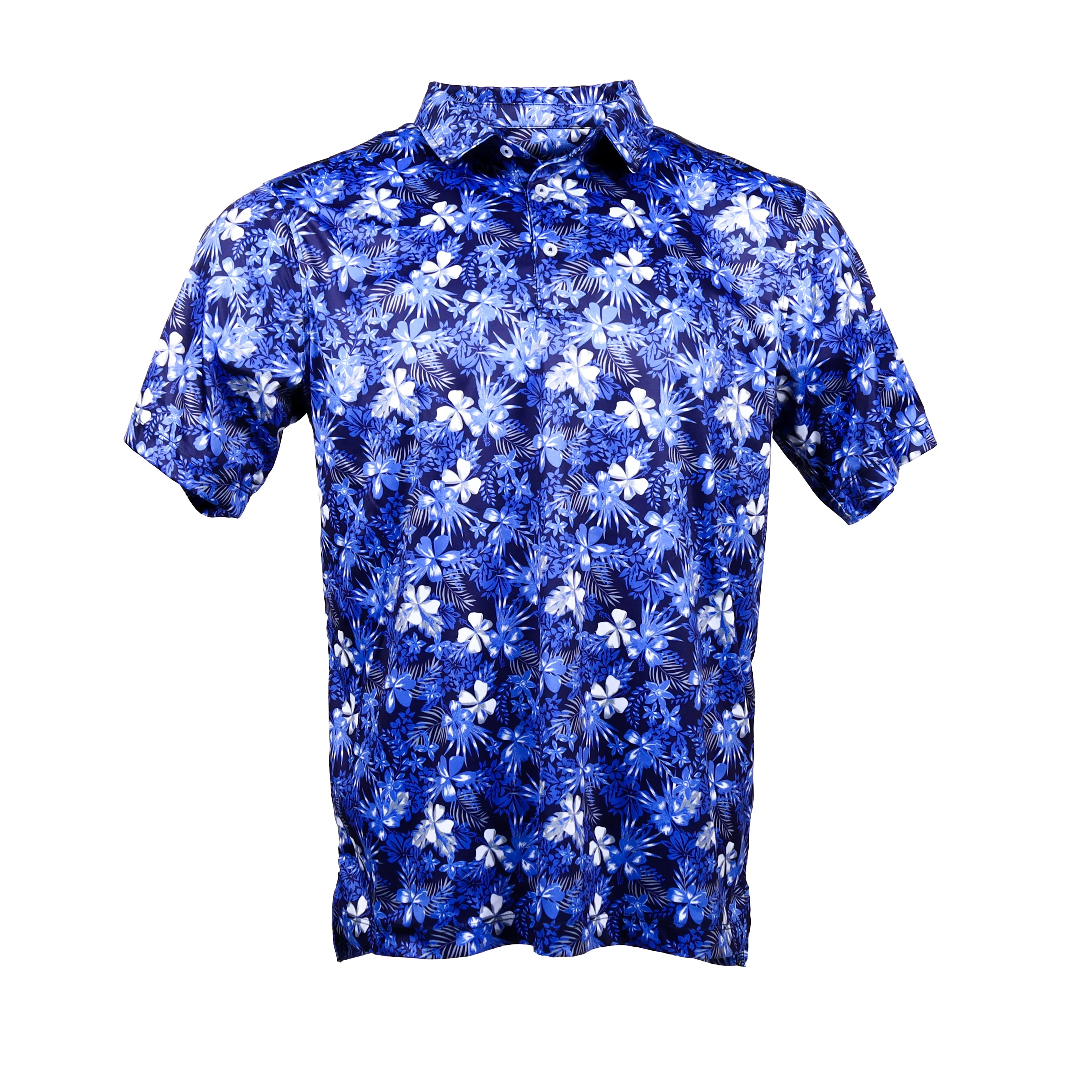 Makai - Blue White Men's Golf Shirt Polo