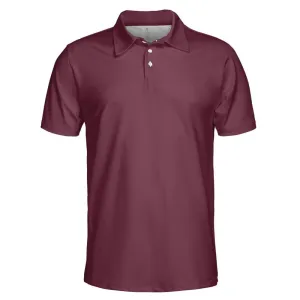 Maroon Polo Shirts for Men Moisture Wicking Short Sleeve Golf Shirt