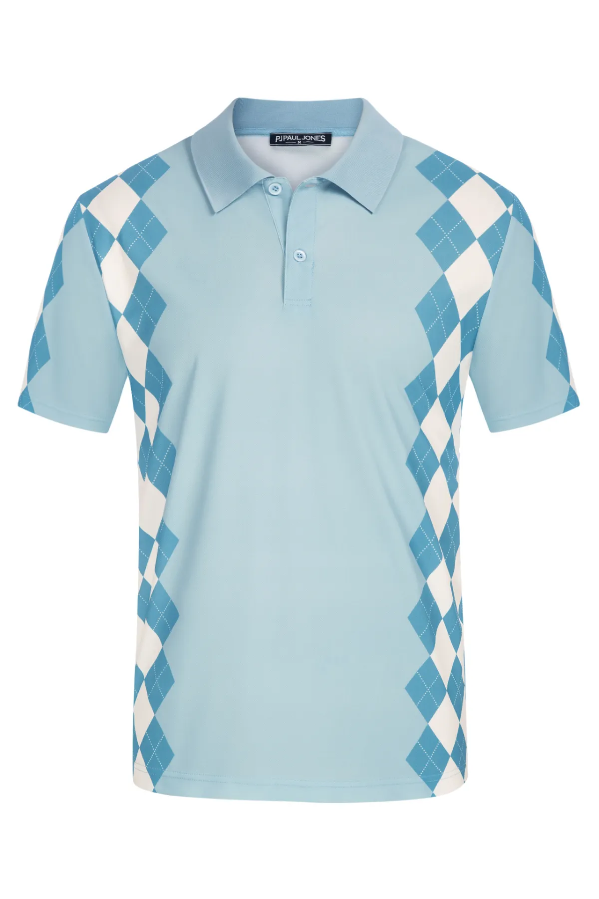 Men Argyle Polo Shirt Moisture Wicking Contrast Tennis Golf Pullover Shirts for Summer