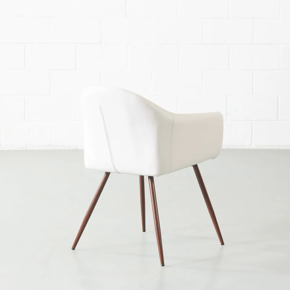 MILAN - White Vintage Leather Armchair