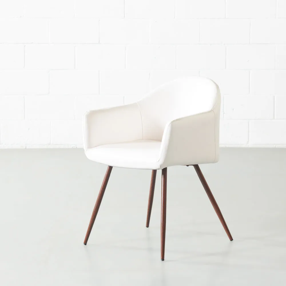 MILAN - White Vintage Leather Armchair