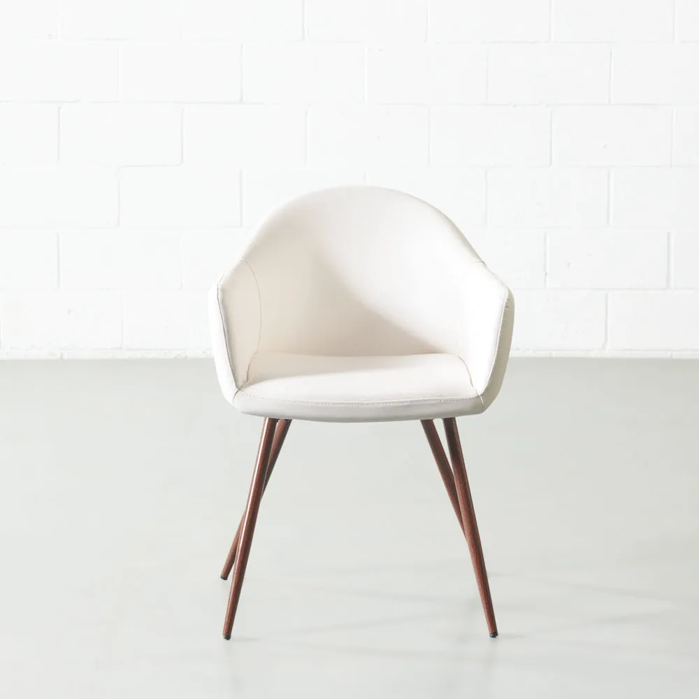 MILAN - White Vintage Leather Armchair