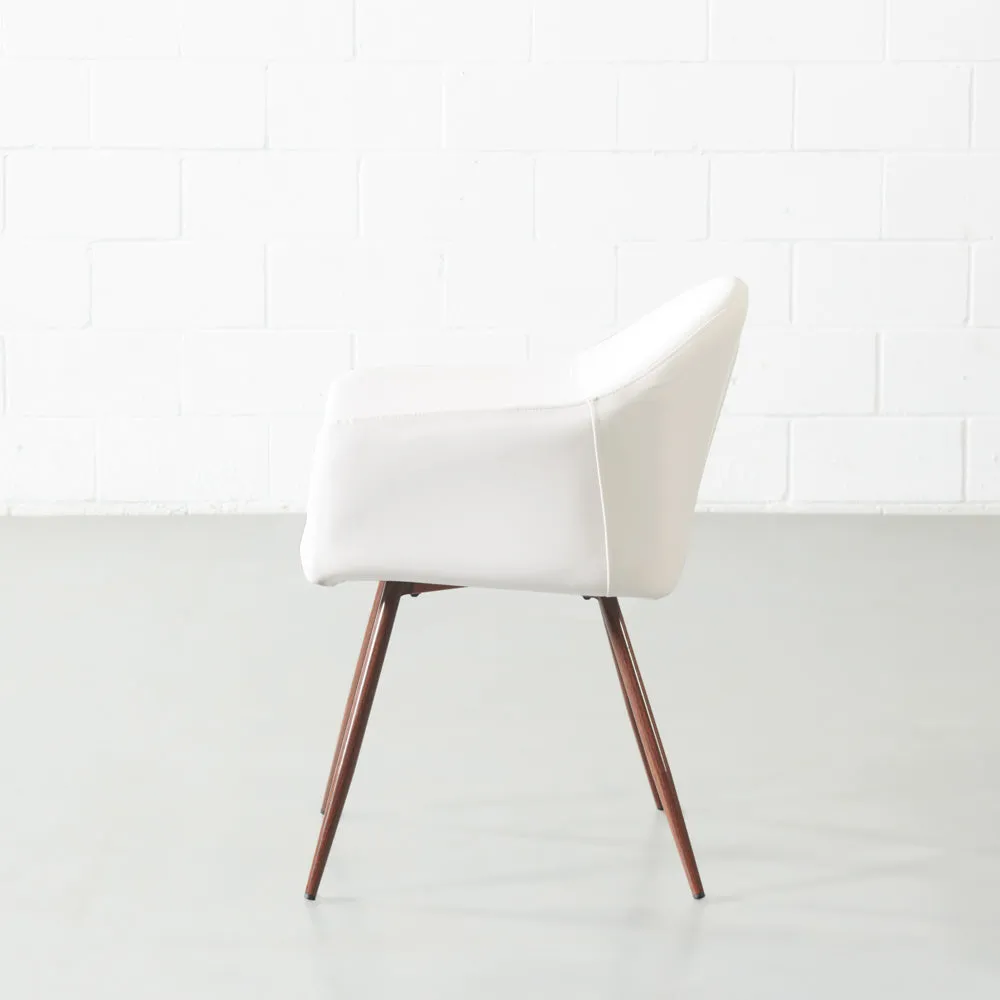 MILAN - White Vintage Leather Armchair