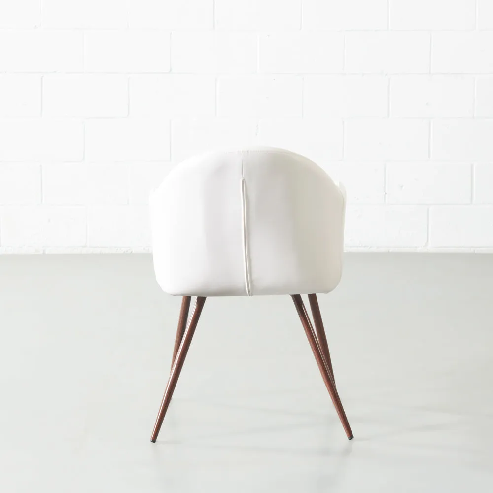 MILAN - White Vintage Leather Armchair