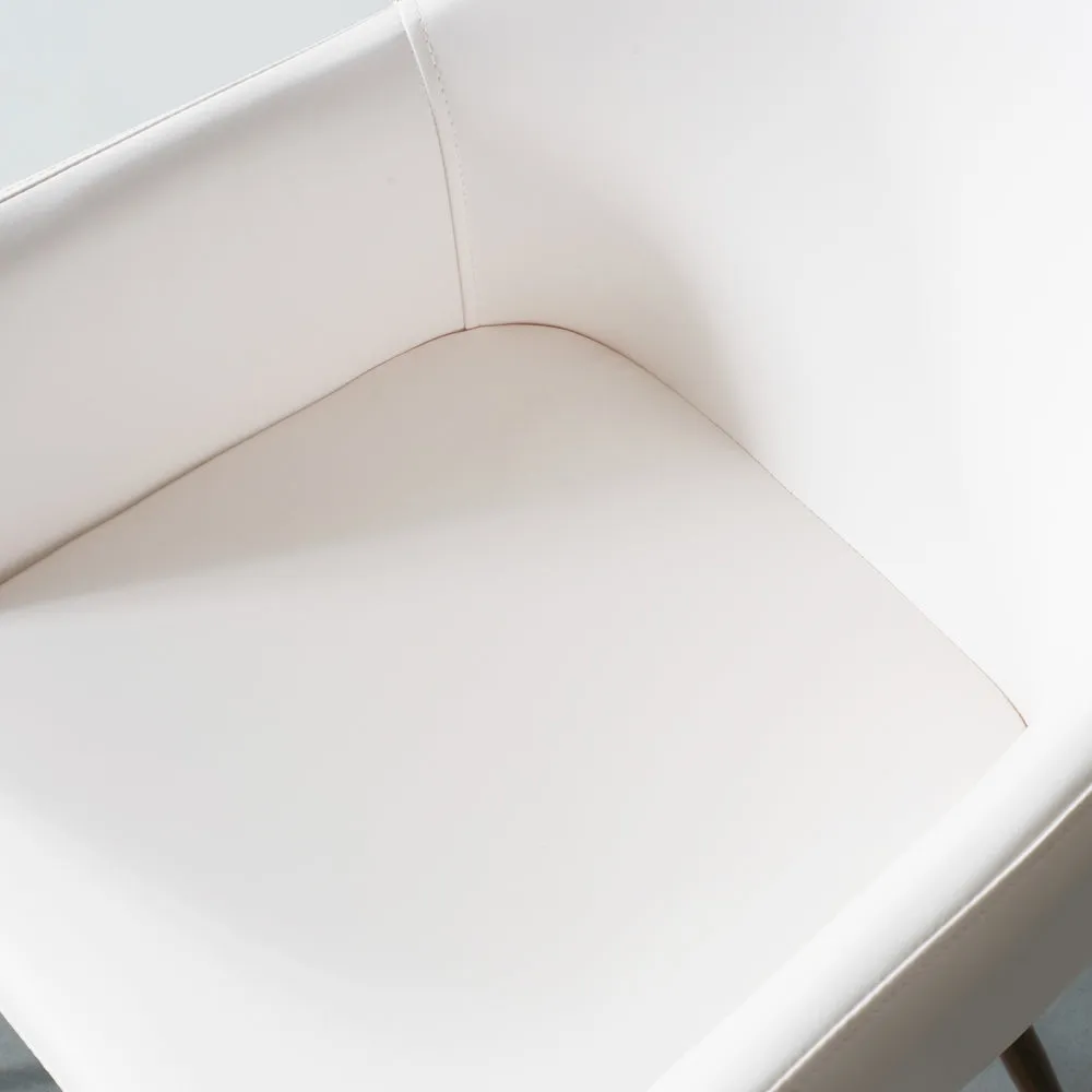 MILAN - White Vintage Leather Armchair