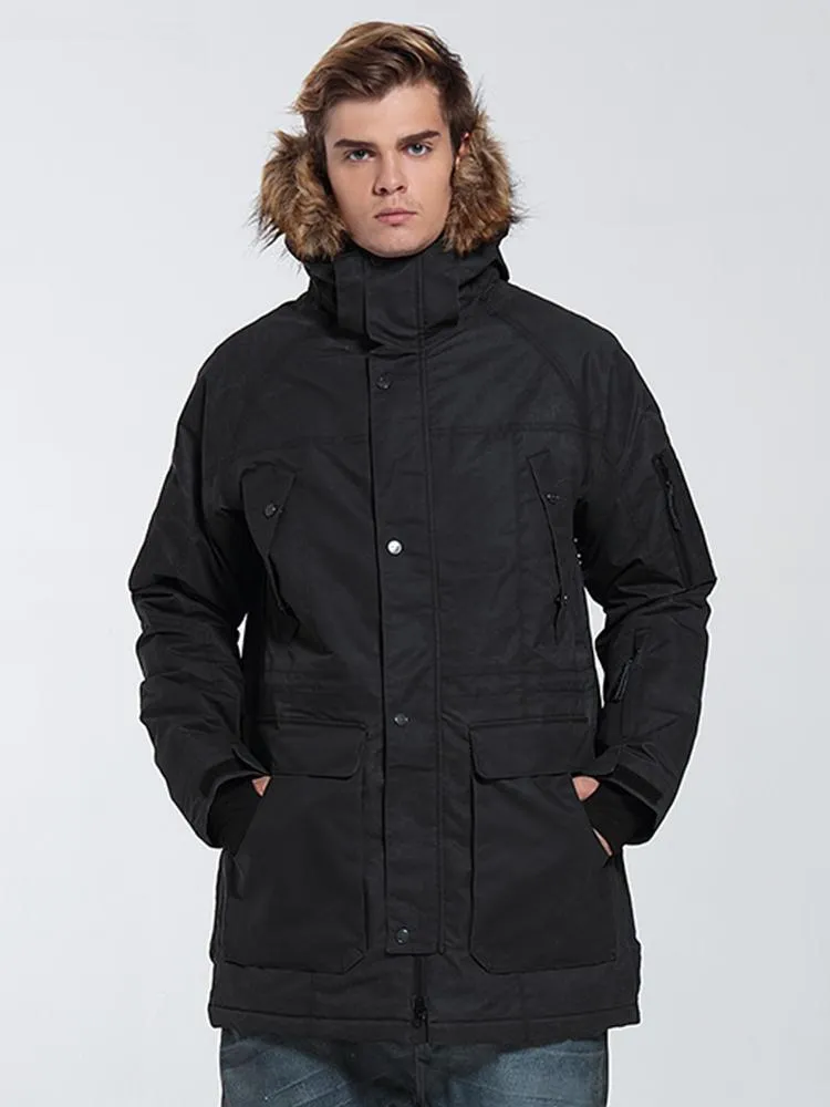 New Style Men's Black Waterproof Ski Jackets