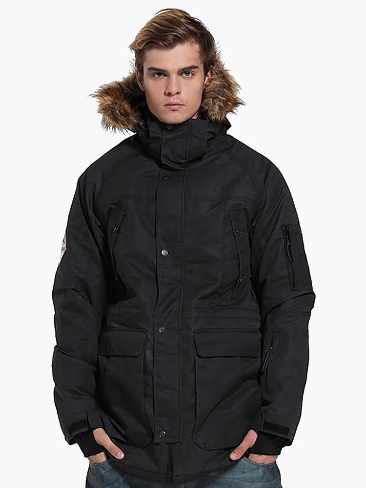 New Style Men's Black Waterproof Ski Jackets