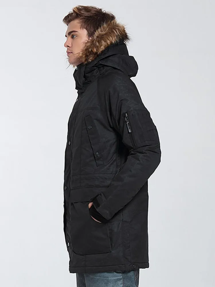 New Style Men's Black Waterproof Ski Jackets