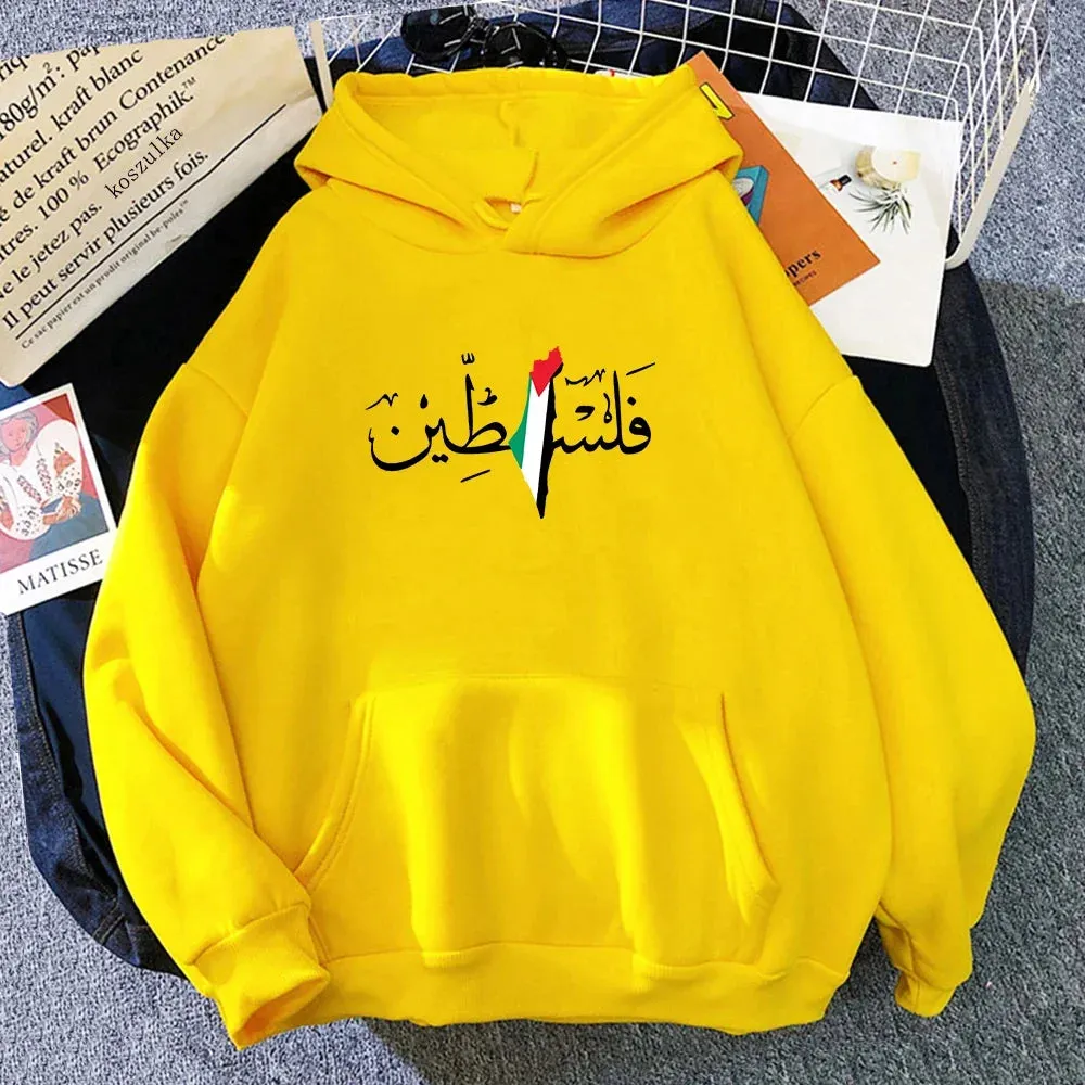 Palestine Hoodie Fashion Women Harajuku Aesthetic Graphic Hoodies Unisex Autumn Winter Vintage Casual Pullover Sweatshirts Bluzy