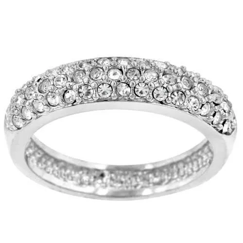 Pave Crystal Silvertone Band