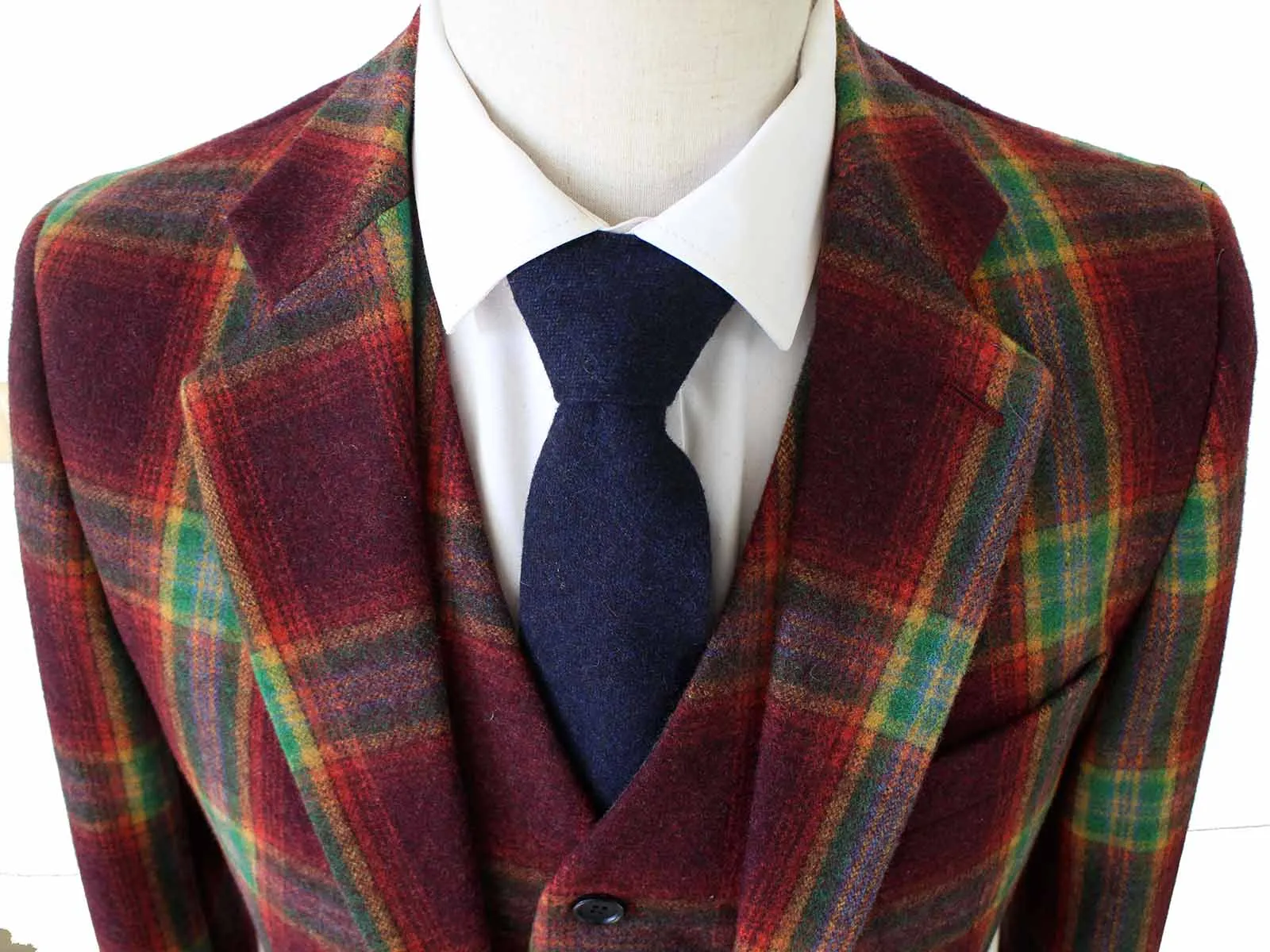 RAINBOW RED PLAID TWEED 2 PIECE SUIT