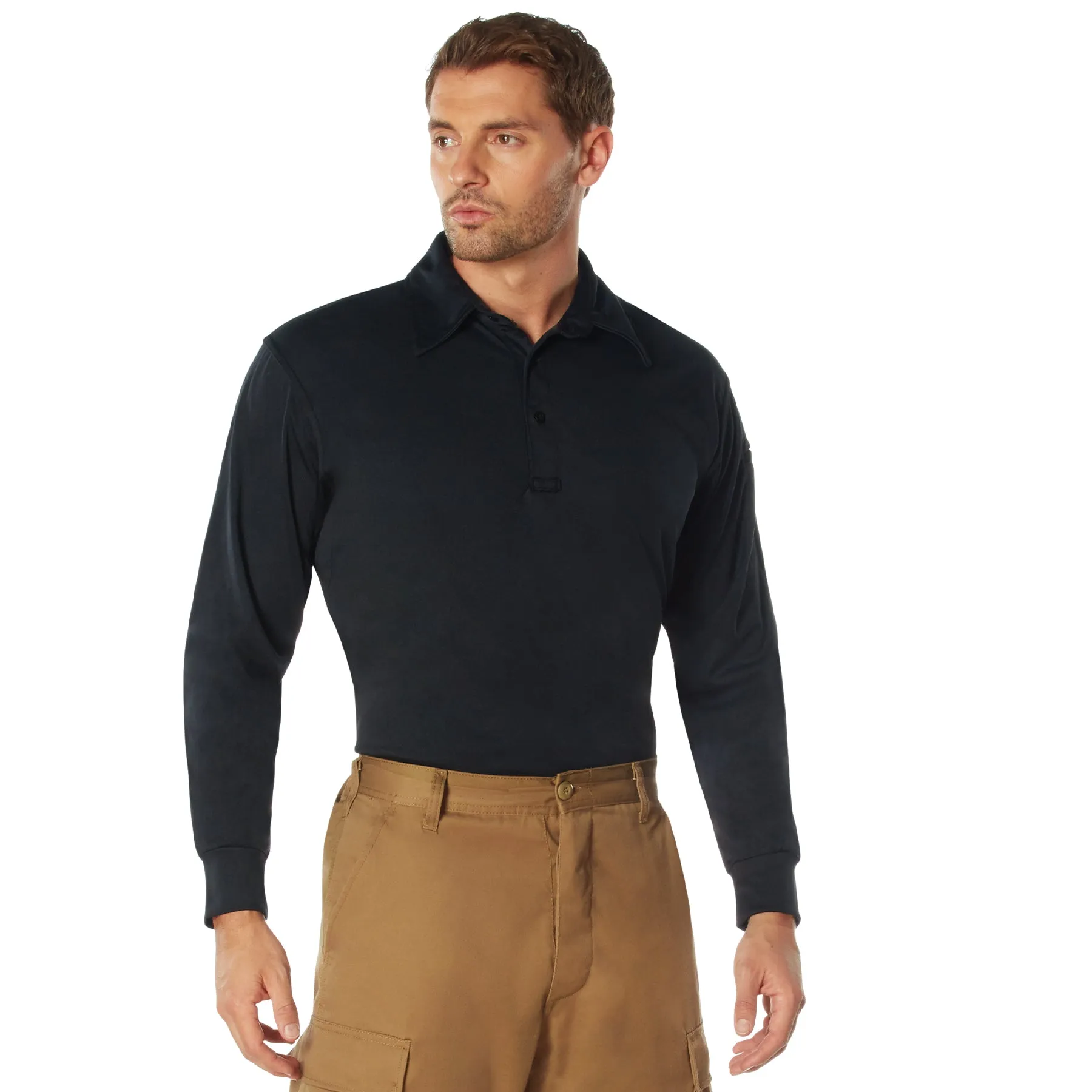 Rothco Long Sleeve Tactical Performance Polo / Black