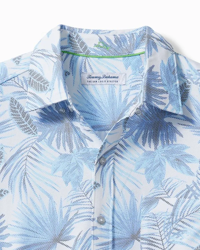 San Lucio Falling Fronds Knit Stretch Shirt in Kingdom Blue by Tommy Bahama