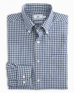 Southern Tide Men's LS Gingham Intercoastal Sport Shirt/Yacht Blue