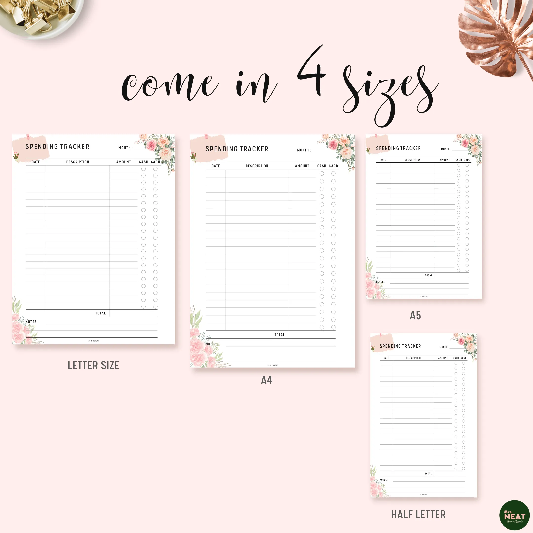 Spending Tracker Printable - M109/10