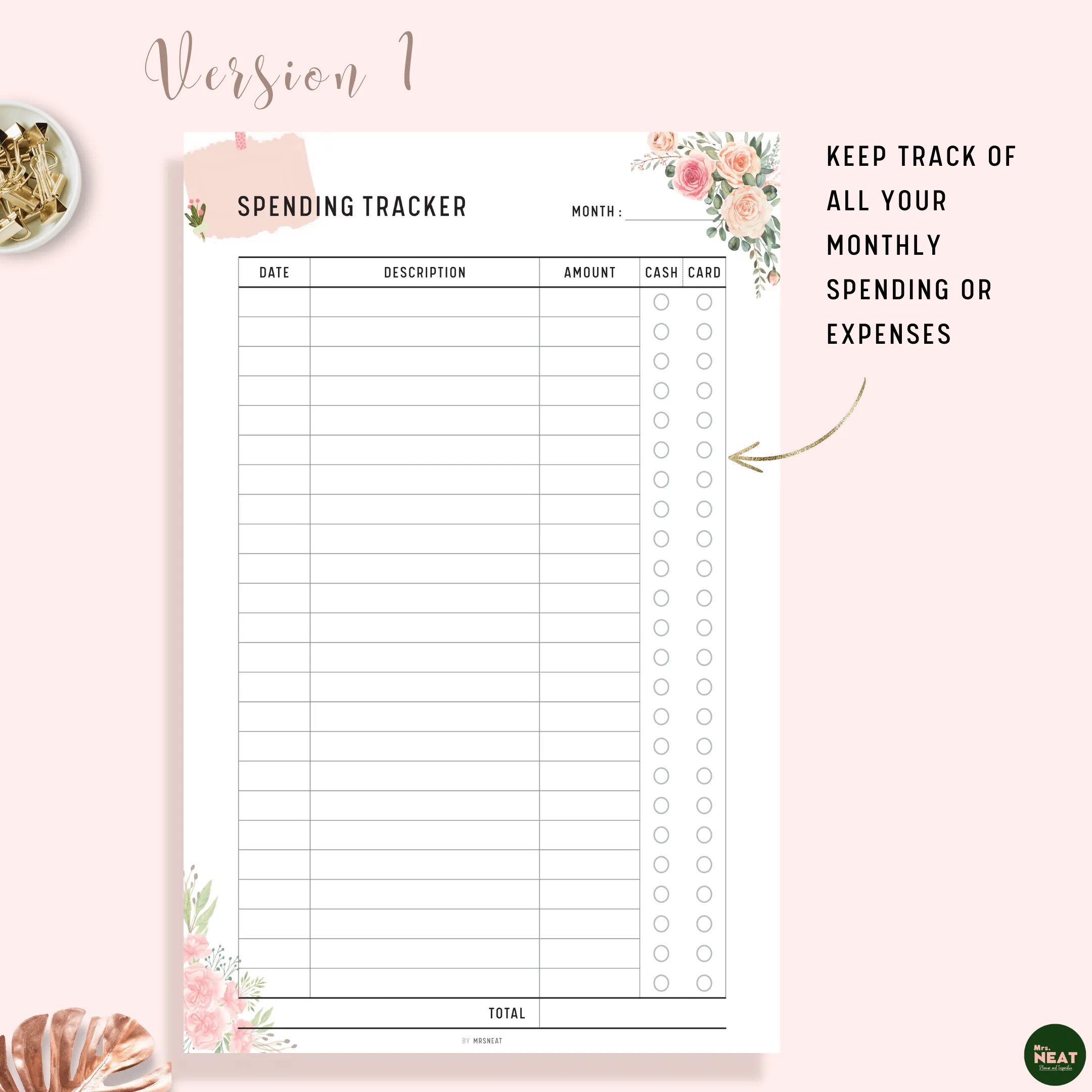 Spending Tracker Printable - M109/10