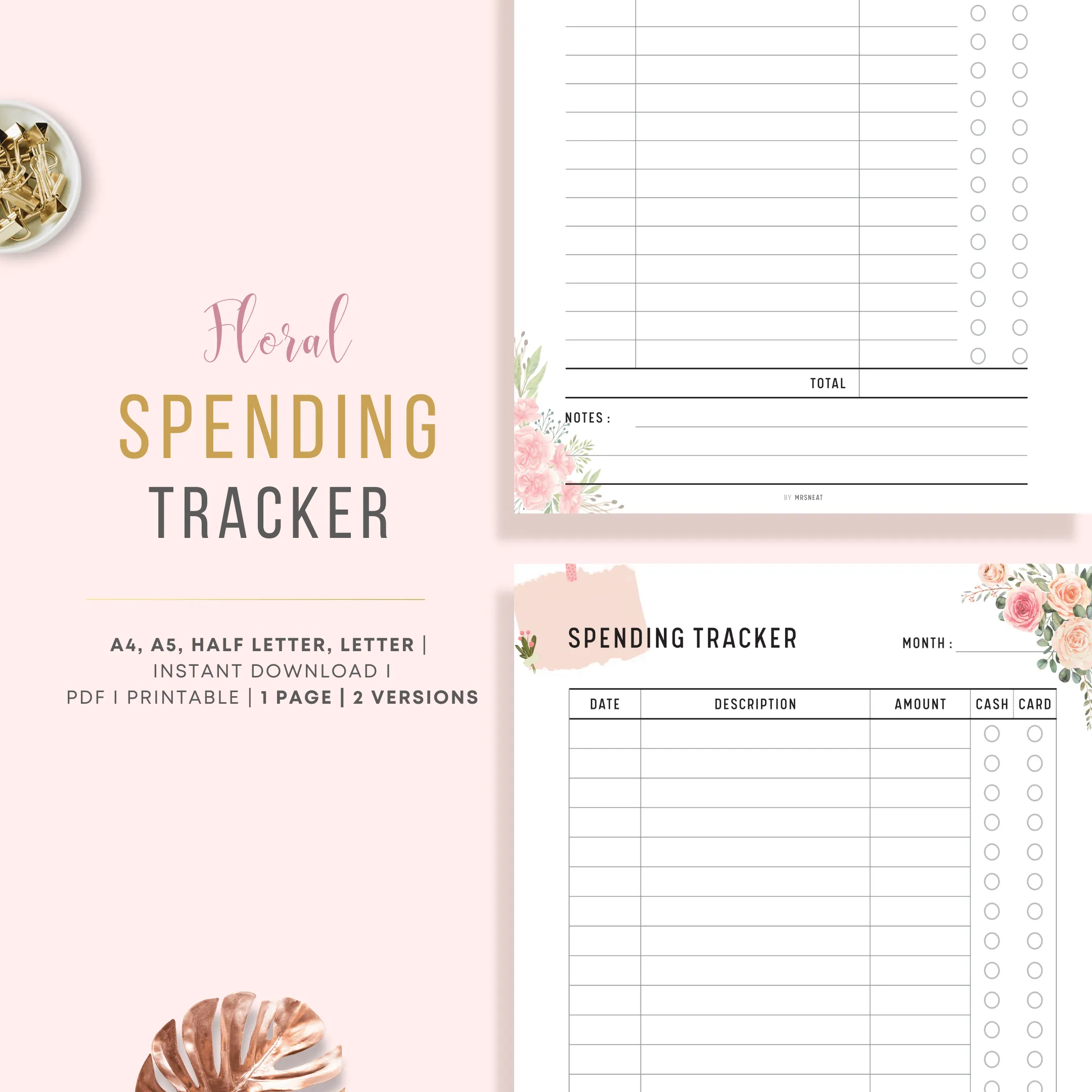 Spending Tracker Printable - M109/10