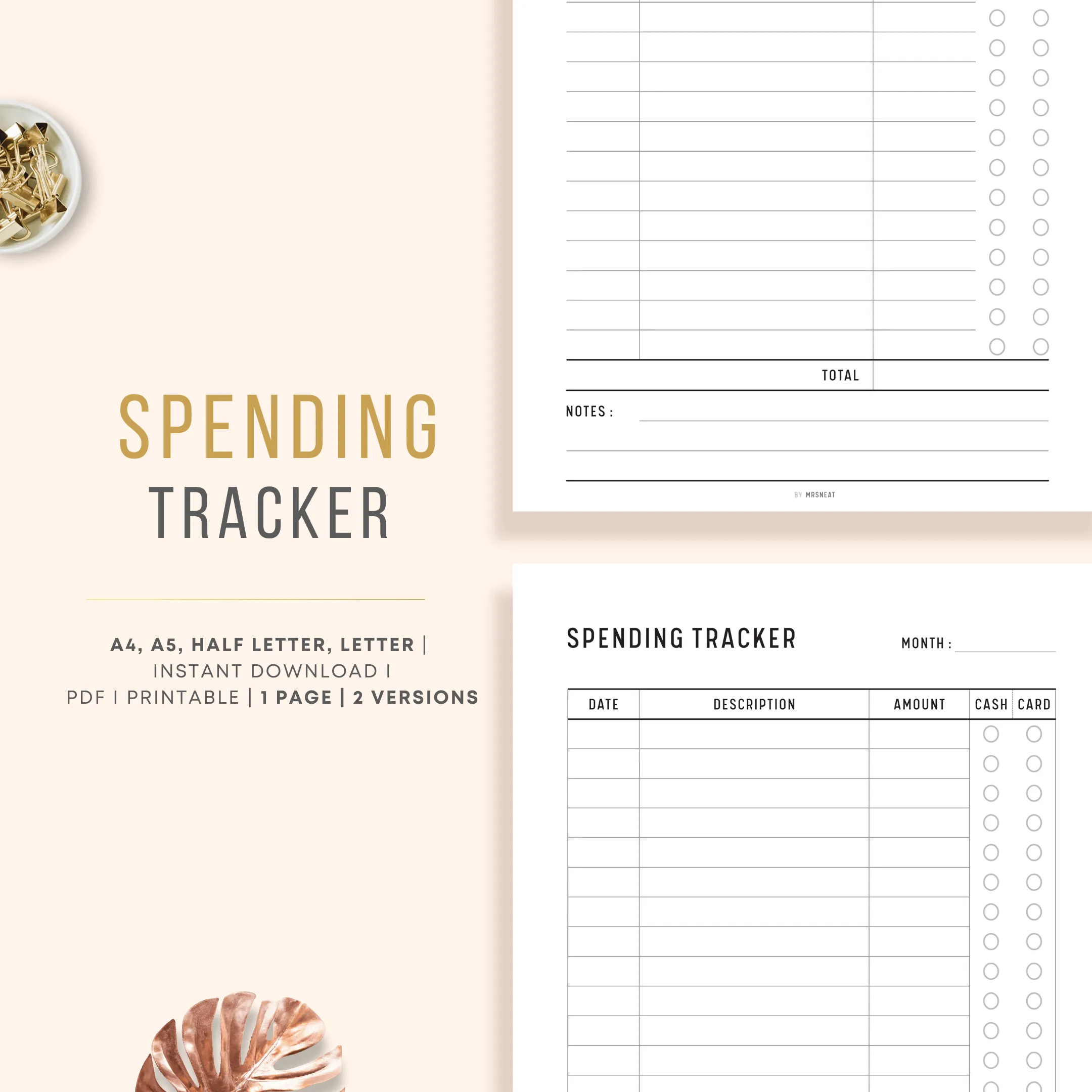 Spending Tracker Printable - M109/10