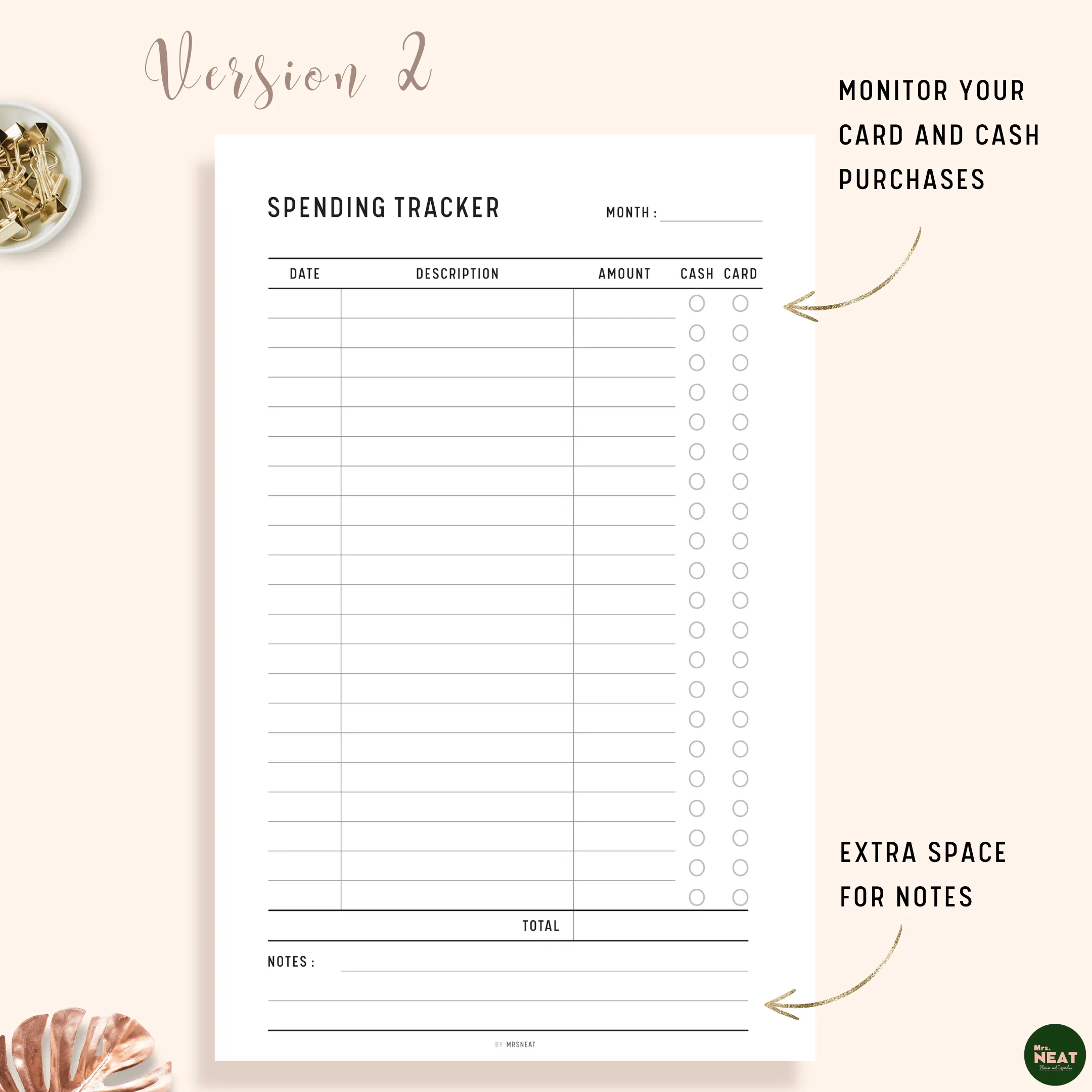 Spending Tracker Printable - M109/10