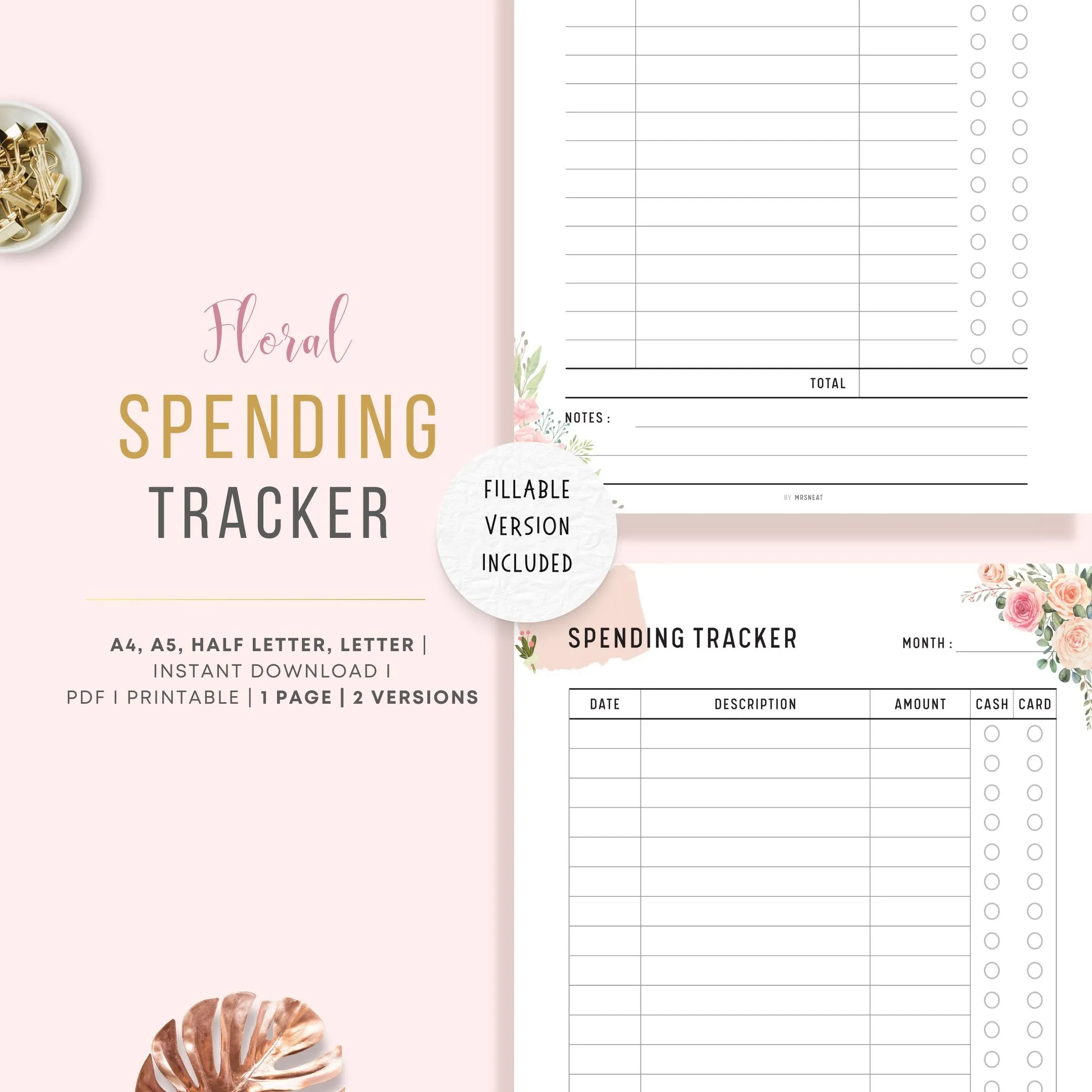 Spending Tracker Printable - M109/10