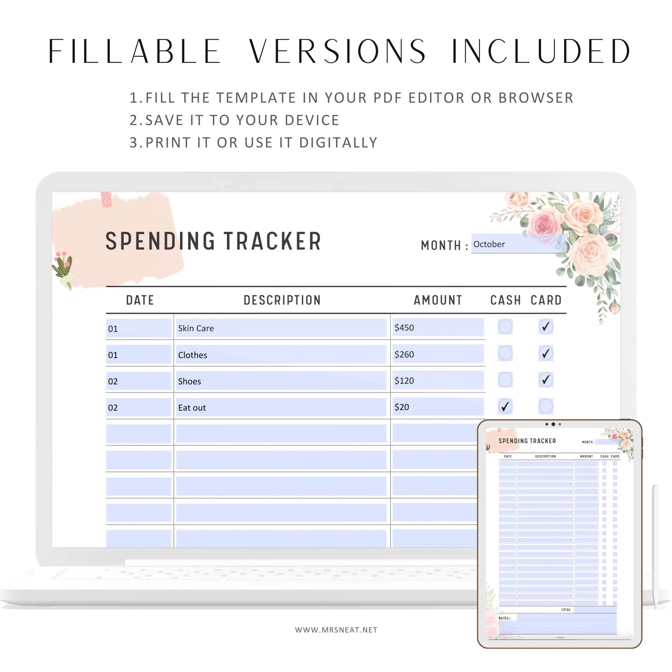 Spending Tracker Printable - M109/10