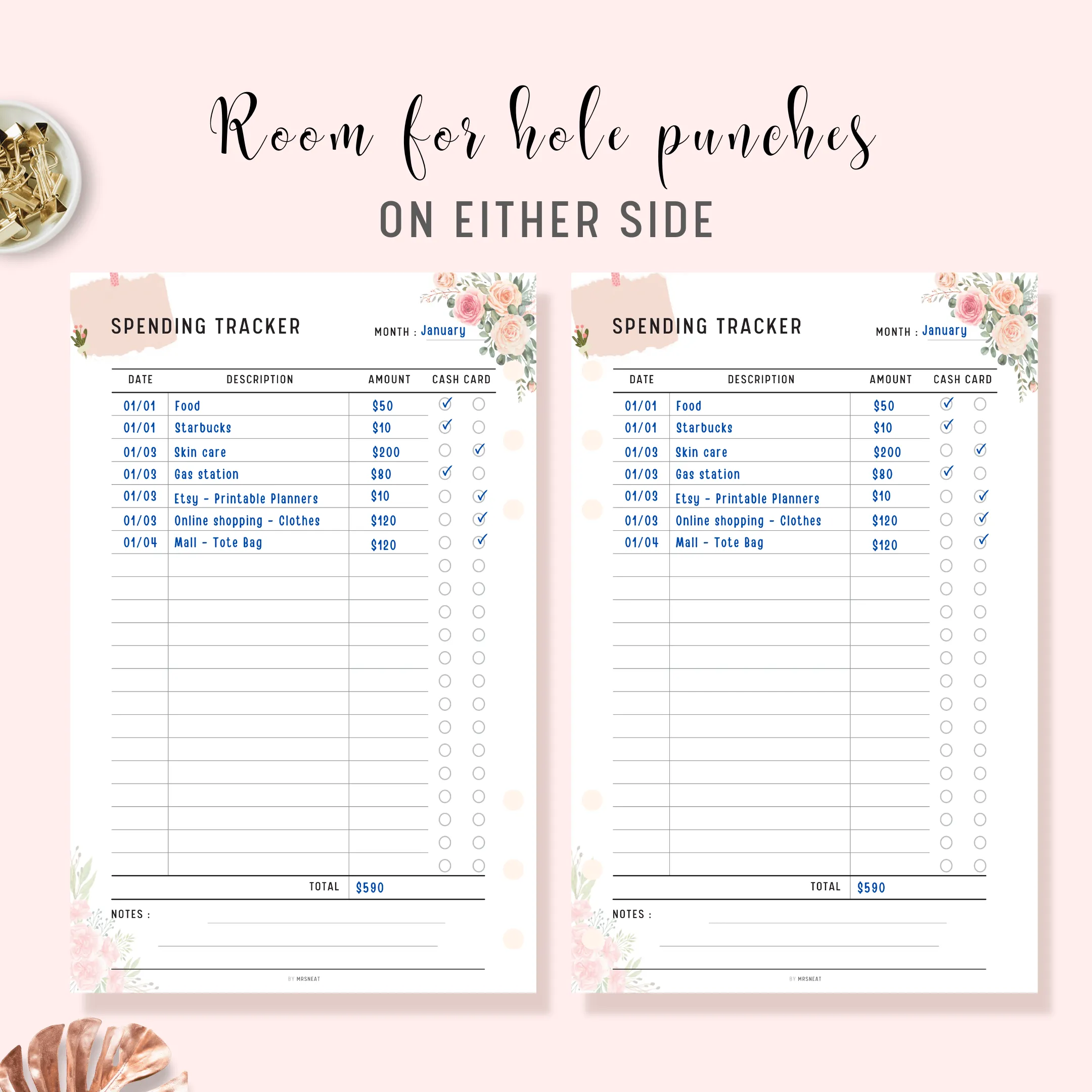 Spending Tracker Printable - M109/10