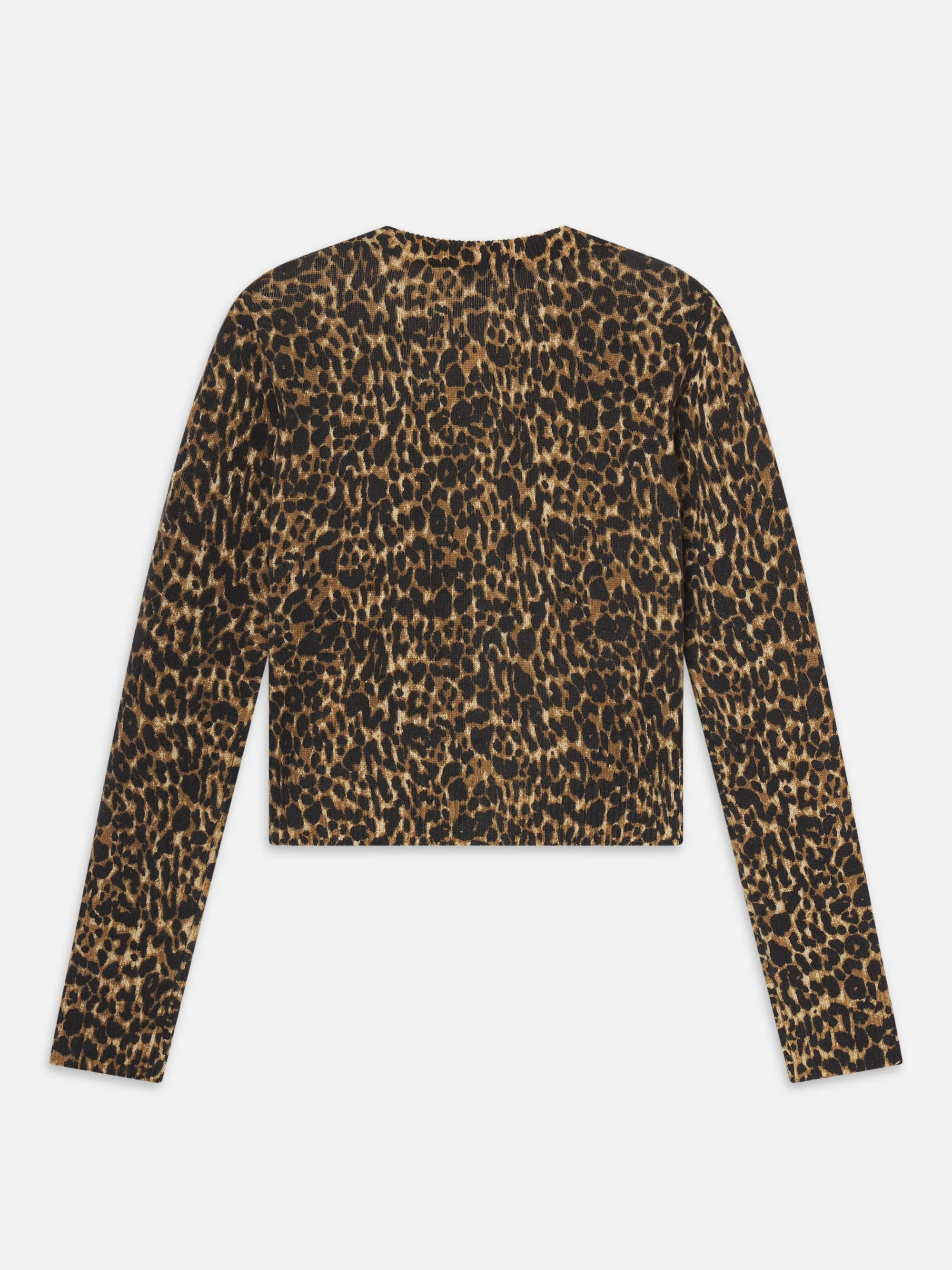 The Leopard Cashmere Cardi -- Sand Multi