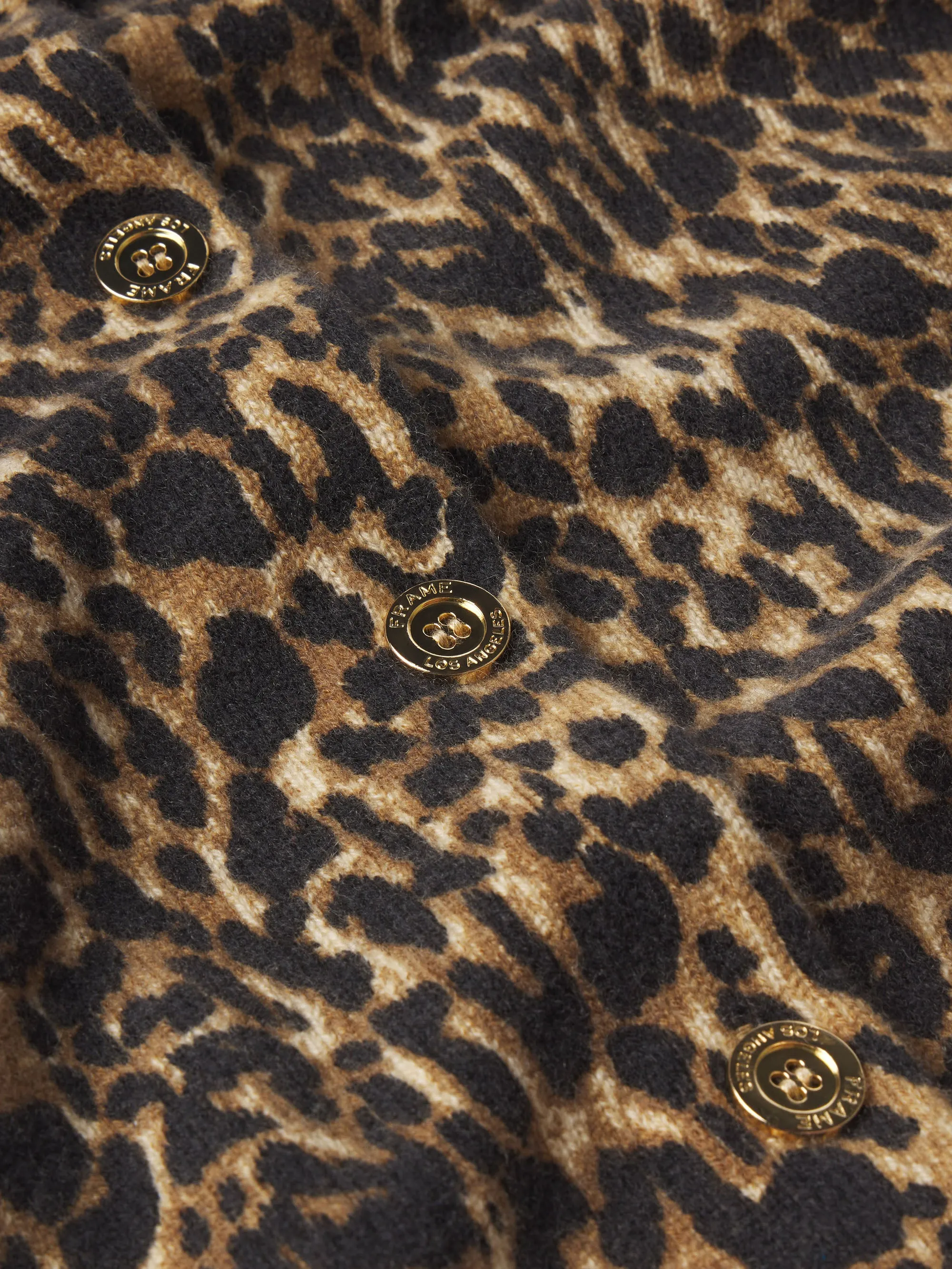 The Leopard Cashmere Cardi -- Sand Multi