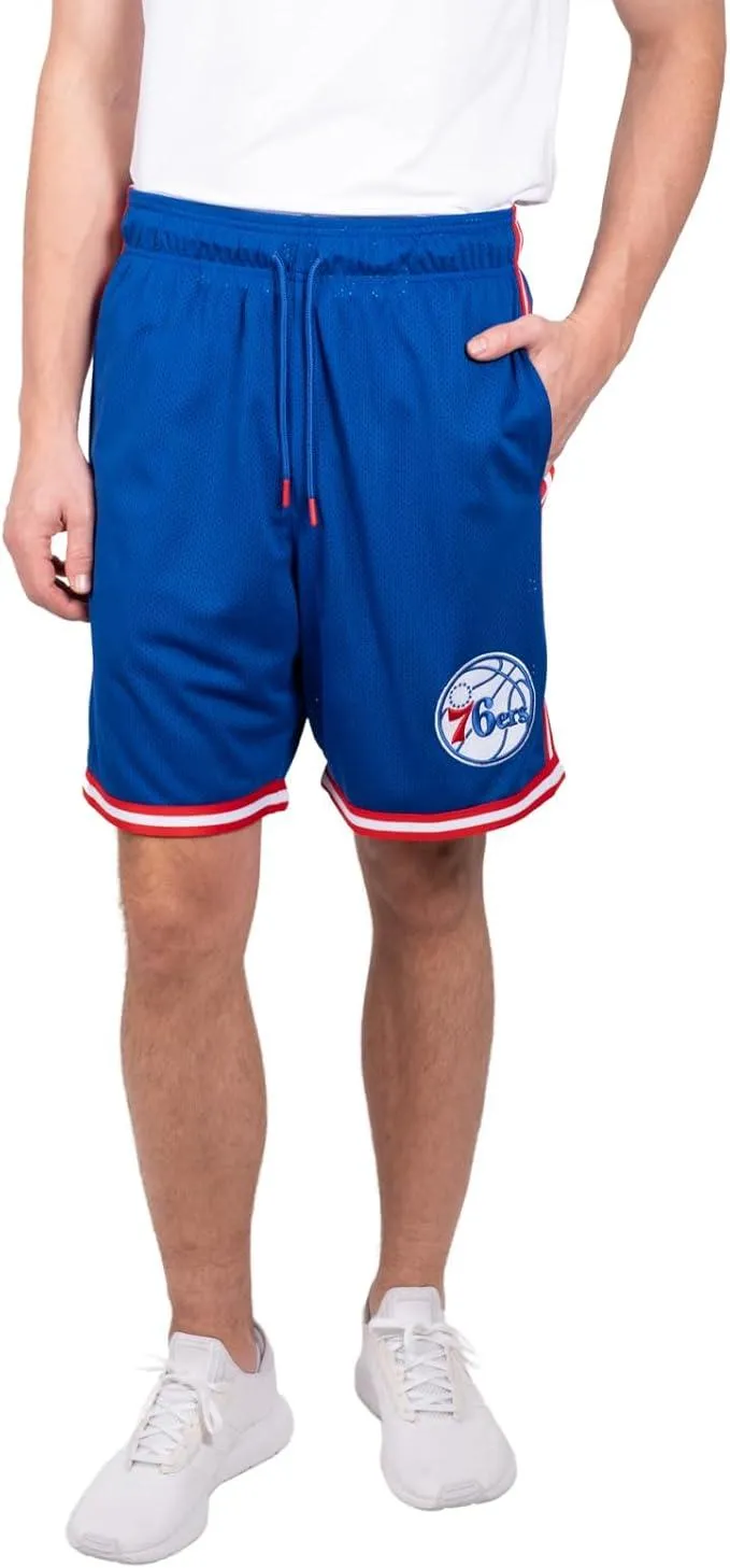 Ultra Game NBA Official Men’s Slam Active Basketball Training Shorts - Unisex, Philadelphia 76ers, Team Color|Philadelphia 76ers