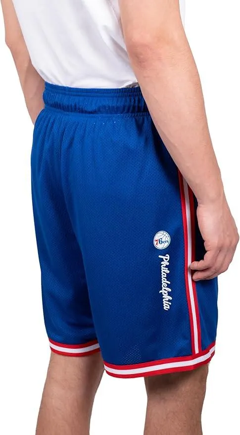 Ultra Game NBA Official Men’s Slam Active Basketball Training Shorts - Unisex, Philadelphia 76ers, Team Color|Philadelphia 76ers