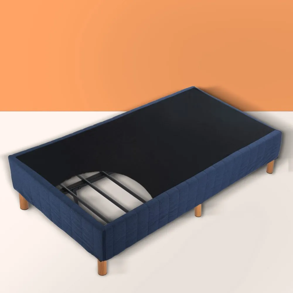 Vera Ensemble Bed Base Mattress Foundation with Metal Stats - Blue King