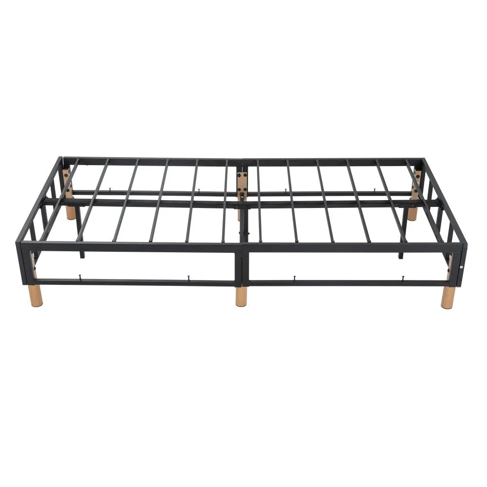 Vera Ensemble Bed Base Mattress Foundation with Metal Stats - Blue King