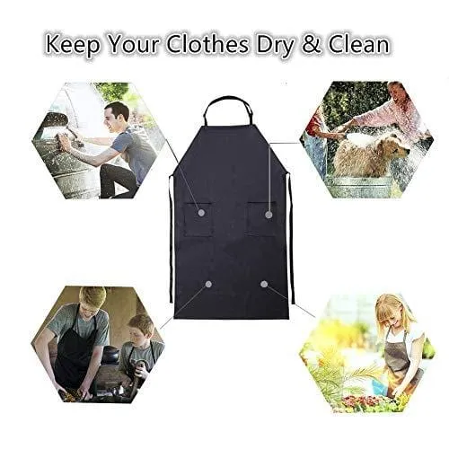 VWELL Rubber Vinyl Waterproof Apron for Men Women, Dishwashing,lab work apron