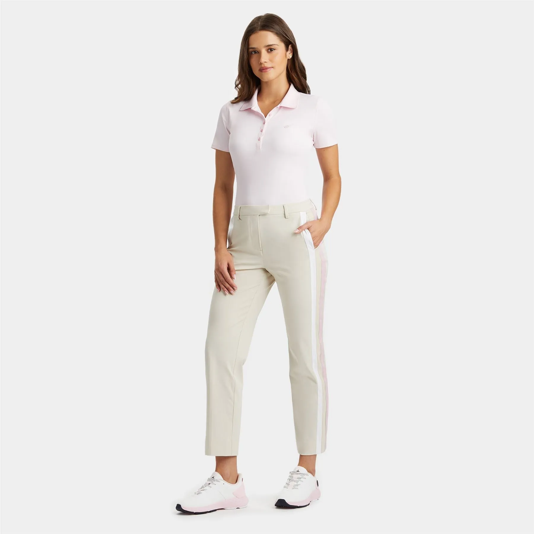 Womens Ribbed Tech Nylon Polo Blush - SS24